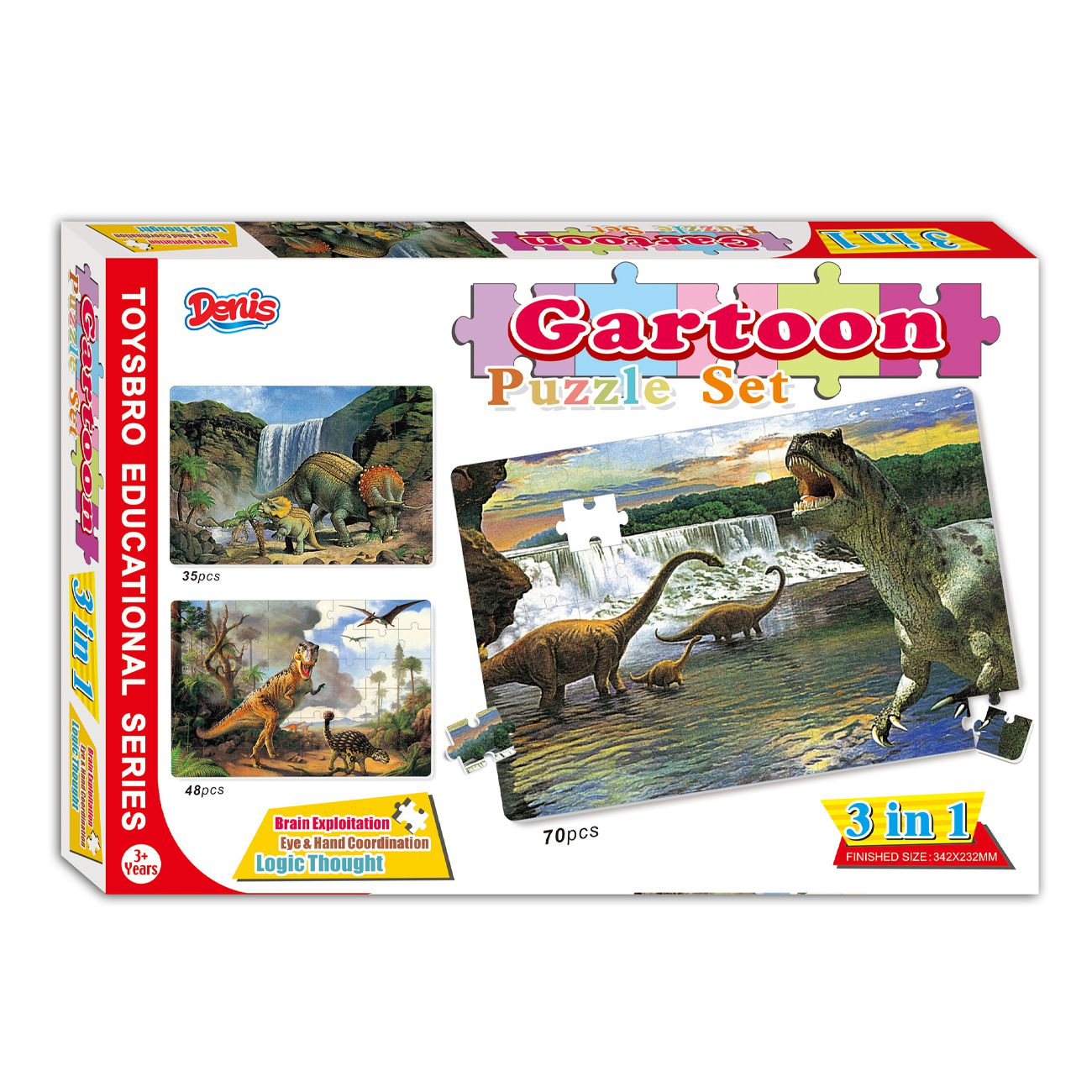 Slagalica set Dinosaurusi 3u1 -153 delova
