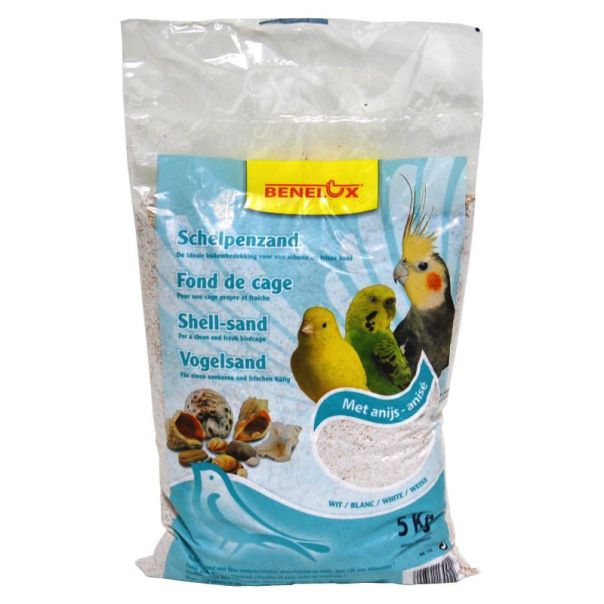 BENELUX Beli pesak sa školjkama za ptice 5kg