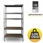 Polica metal medijapan 213x120x45cm 5x250kg