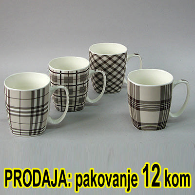 Šolja ker KARIRANA 1/12 dim.9X9cm