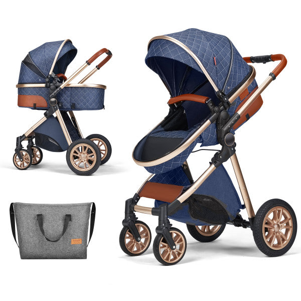 Dečija kolica 3 u 1, tamno plava, uzrast do 3 god