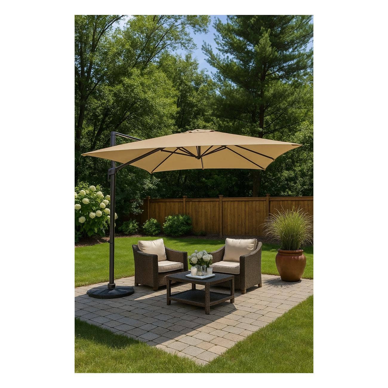 Viseći aluminijumski suncobran 250*250 cm 360° sivo-braon