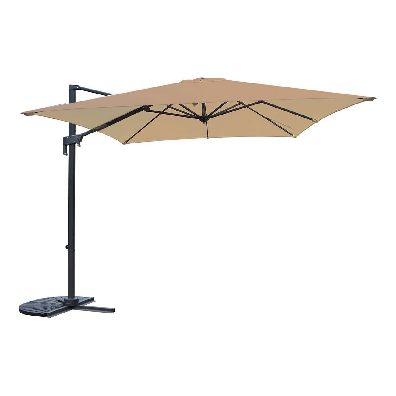 Viseći aluminijumski suncobran 250*250 cm 360° sivo-braon