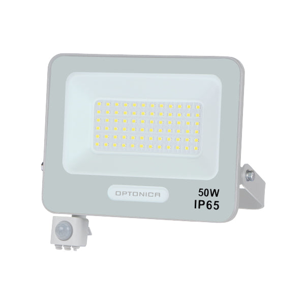 LED Reflektor Sa Senzorom Beli 50W 6000K 4500Lm IP65