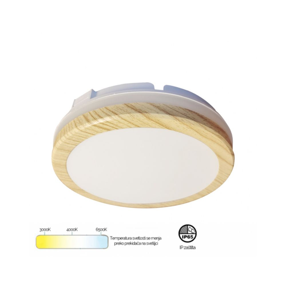 LED Plafonjera Mona-300-30W CCT IP65 Drvo