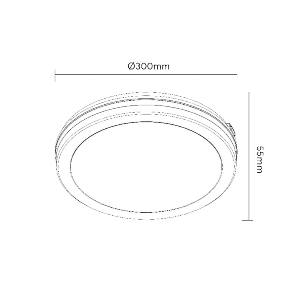 LED Plafonjera Mona-300-30W CCT IP65 Drvo