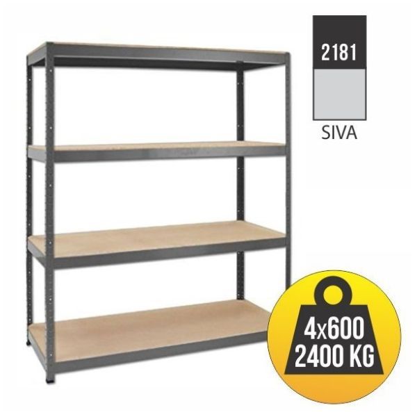 Polica metal medijapan  177x160x60cm 4x600kg