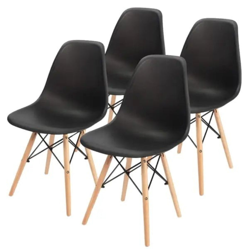 Set plastičnih trpezarijskih stolica 4 kom Aurora crna Lemon 25-KS006SET