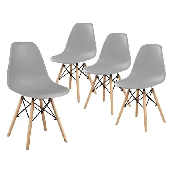 Set plastičnih trpezarijskih stolica 4 kom Aurora siva Lemon 25-KS007SET