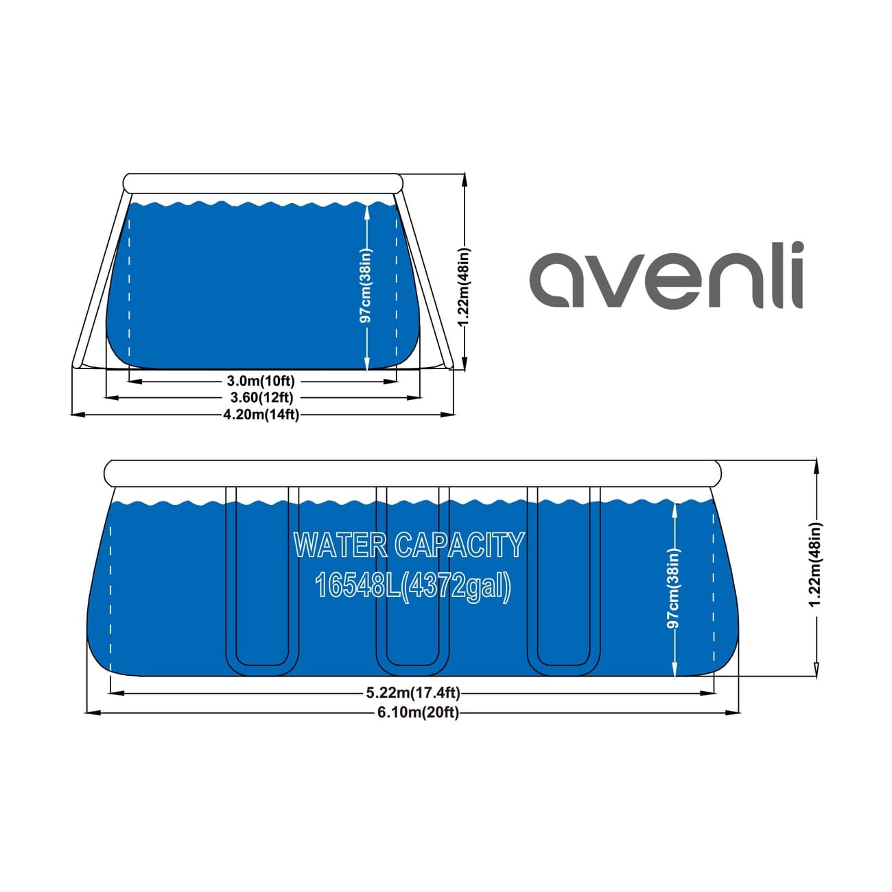Bazen set 610x360x122 ovalni prsten