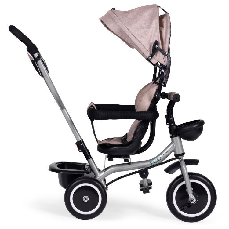 2u1 tricikl sa rotirajućim sedištem i sklopivom tendom Beige, ECOTOYS