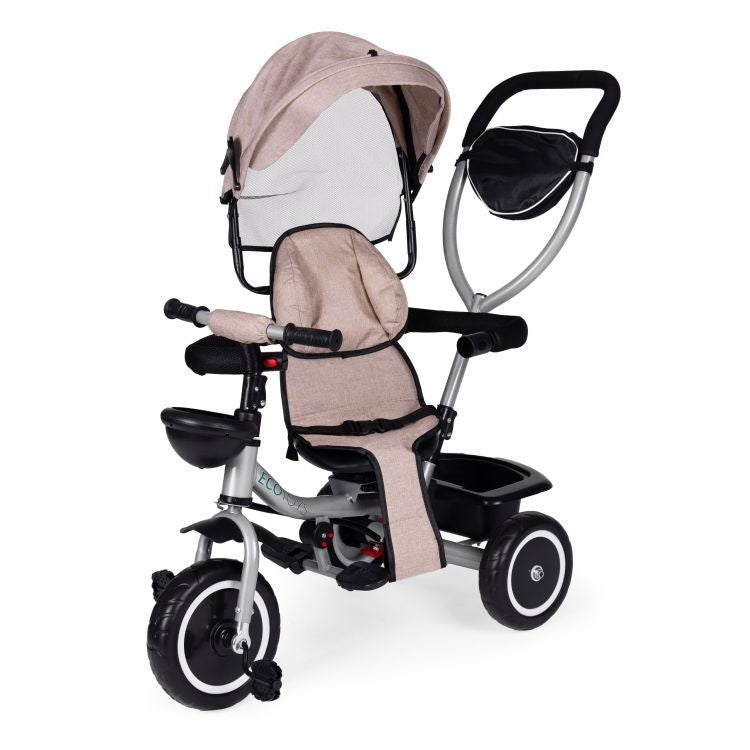 2u1 tricikl sa rotirajućim sedištem i sklopivom tendom Beige, ECOTOYS
