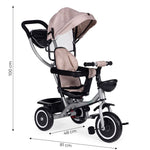 2u1 tricikl sa rotirajućim sedištem i sklopivom tendom Beige, ECOTOYS