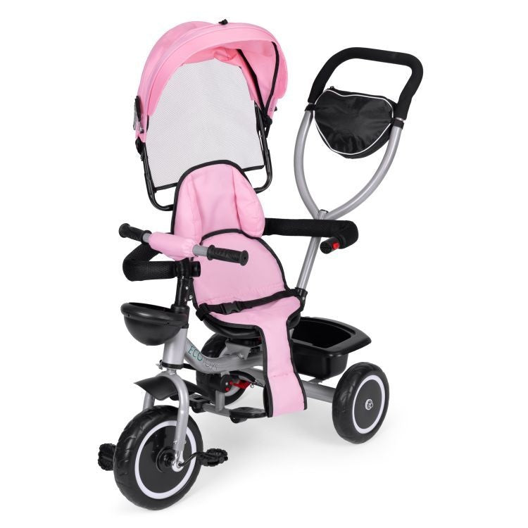 2u1 tricikl sa rotirajućim sedištem i sklopivom tendom Pink, ECOTOYS