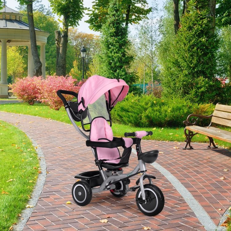 2u1 tricikl sa rotirajućim sedištem i sklopivom tendom Pink, ECOTOYS