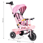 2u1 tricikl sa rotirajućim sedištem i sklopivom tendom Pink, ECOTOYS