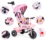 2u1 tricikl sa rotirajućim sedištem i sklopivom tendom Pink, ECOTOYS