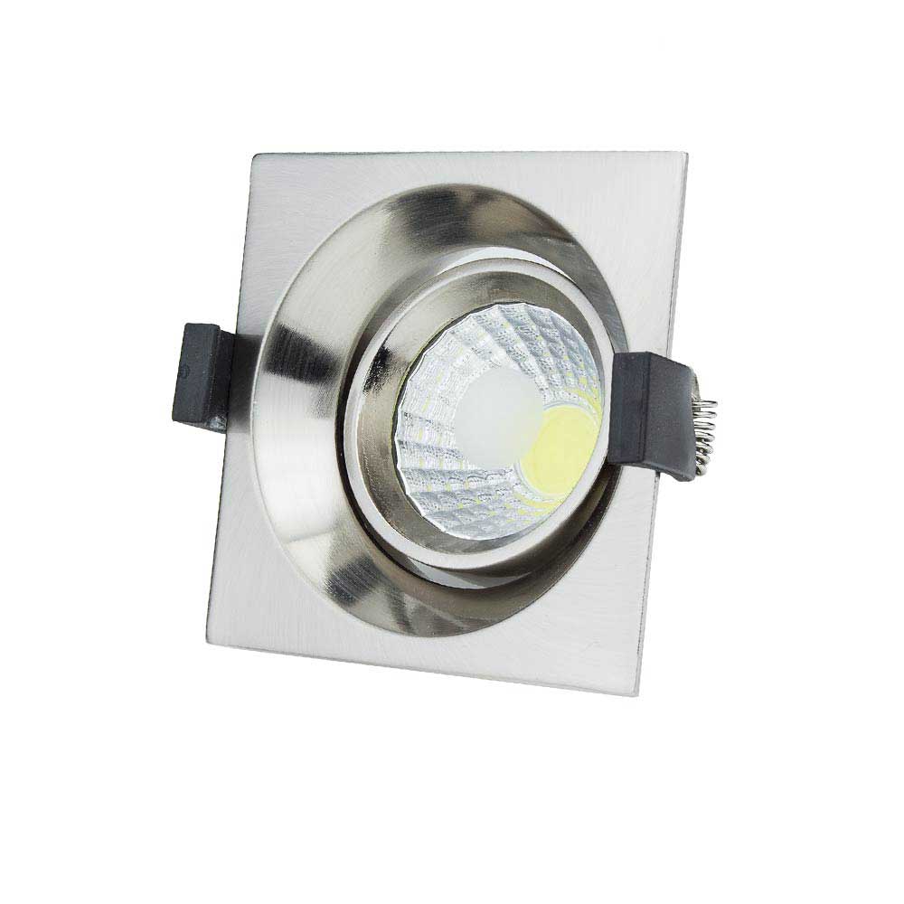 Fiksna Rozetna Inox Kvadrat LED COB 8W 6000K 560Lm IP20 GU10