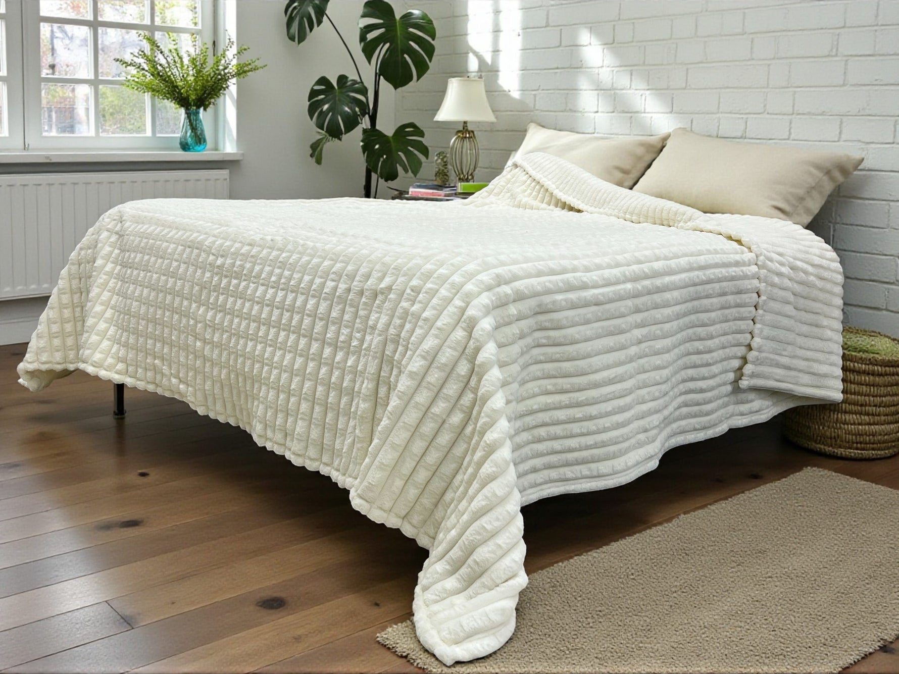 Ćebe Harmony Wafle Glat 220x240cm Prljavo bela boja