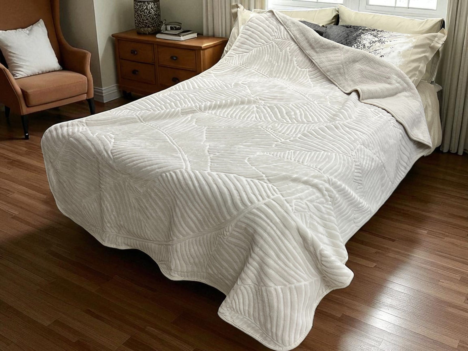 Ćebe Merinos 220x160cm A6 List Bež boja