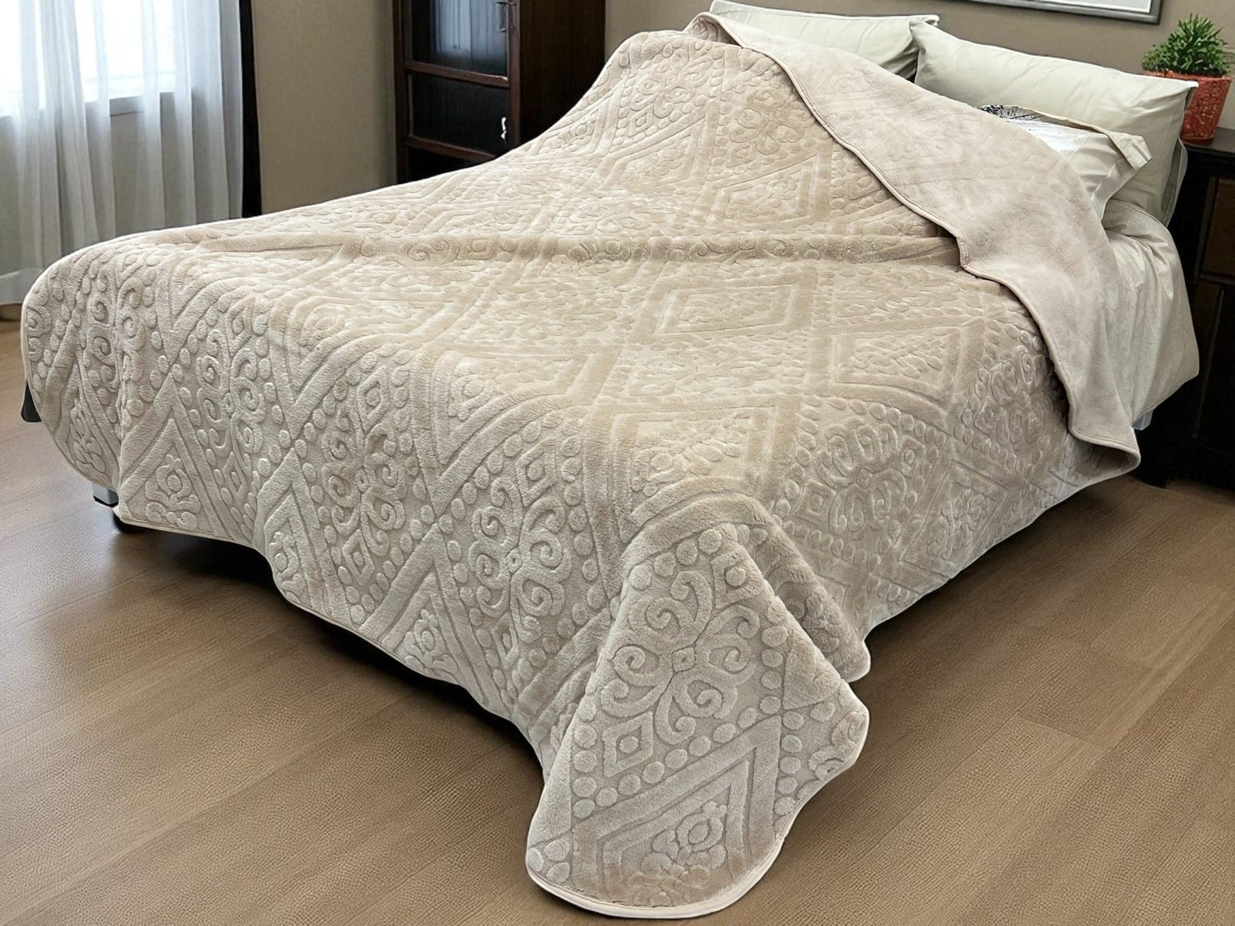 Ćebe Merinos 220x240cm A10 Etno Krem boja