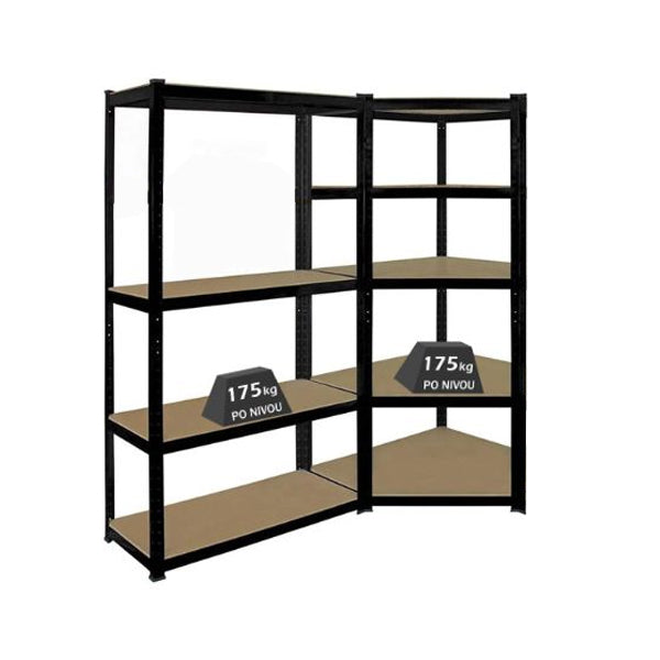 Komplet ugaona polica 180x90x90x40 + 180x90x40, 4x175