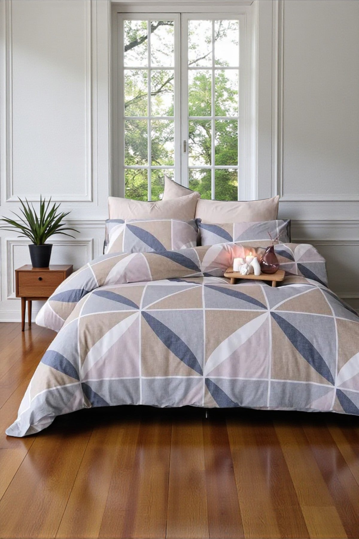 Komplet set posteljina Cotton 200x220cm Diamon Olive- Francuski ležaj