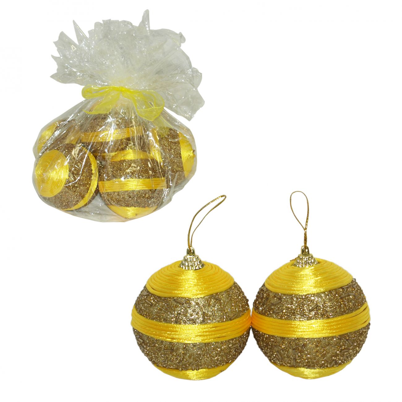 Kuglice zlatne-granulisane 8 cm 6/1 pakovanje