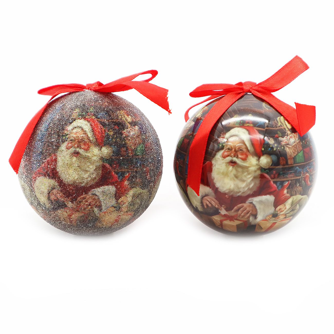 Božićne kuglice 7,5 cm  Deda Mraz, 14 komada u paketu