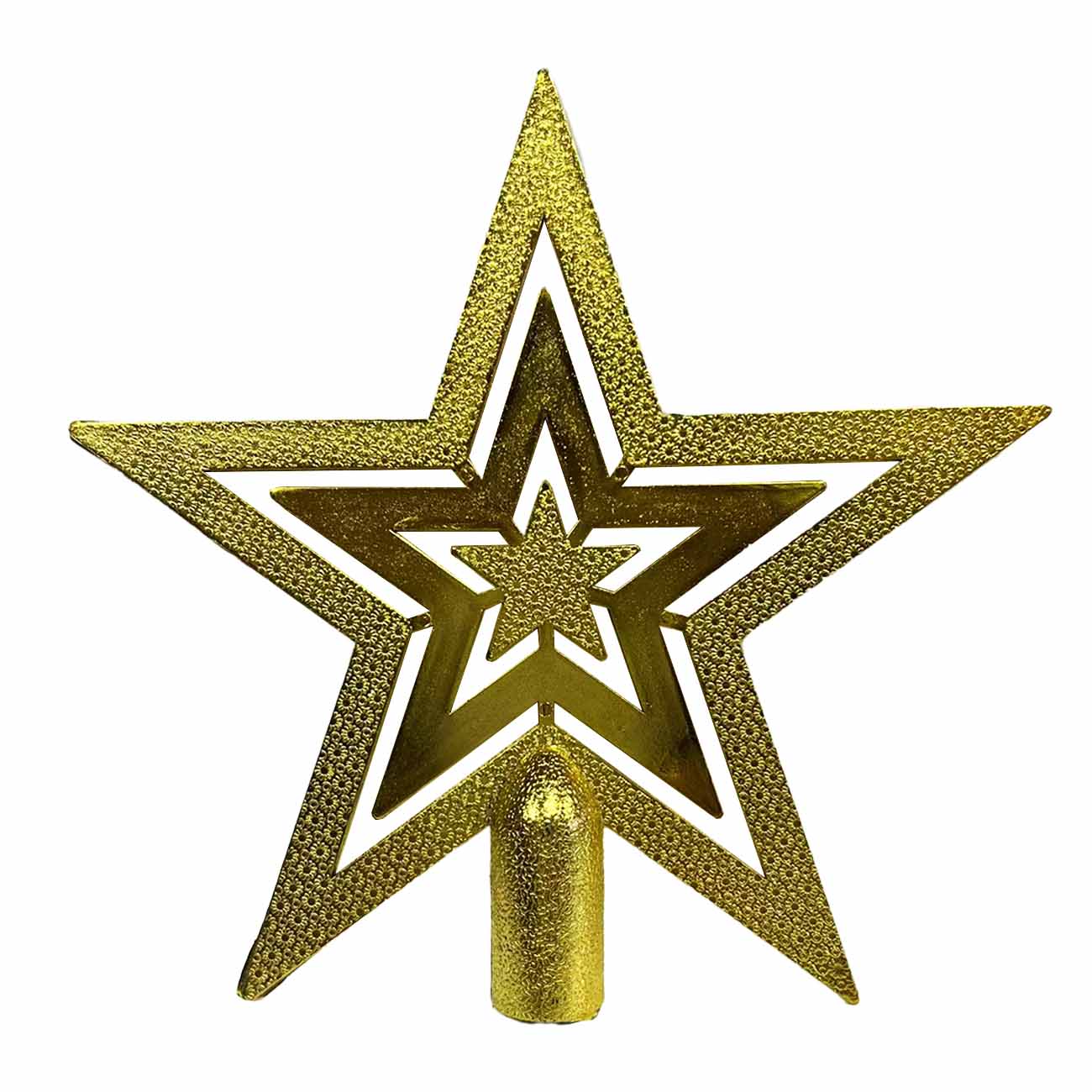 Vrh zvezda za bor zlatna 18 cm