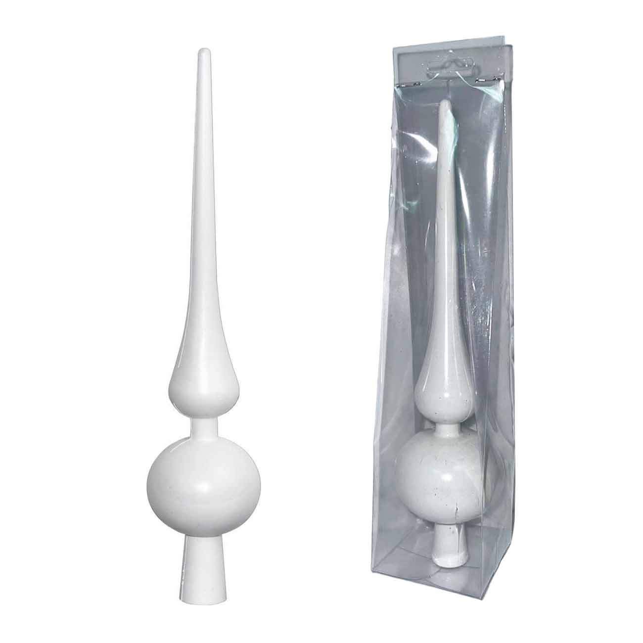 Vrh za jelku 25cm bela kupola-kugla