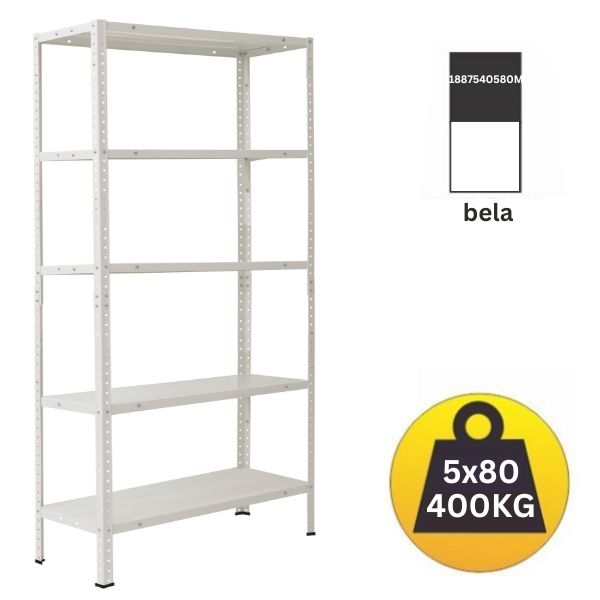 Polica metal-metal 188x75x40 5x80kg BELA