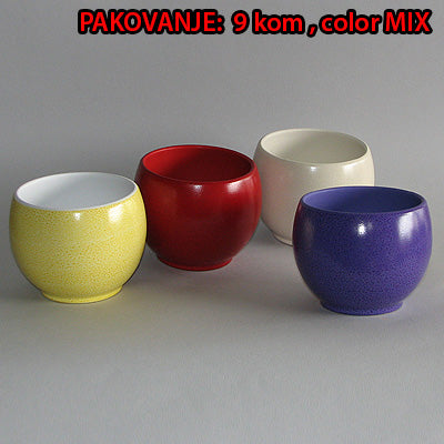 Saksija OBLOGA loptasta kolor mix dim.Ø13x10cm