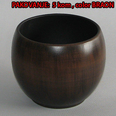 Saksija OBLOGA loptasta kolor braon dim.Ø15x12cm