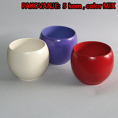 Saksija OBLOGA loptasta kolor mix dim.Ø15x13cm