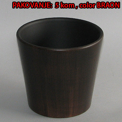Saksija OBLOGA kupa kolor braon dim.Ø15x14cm