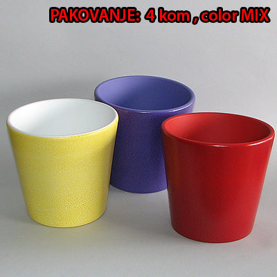Saksija OBLOGA kupa kolor mix dim.Ø18x17cm