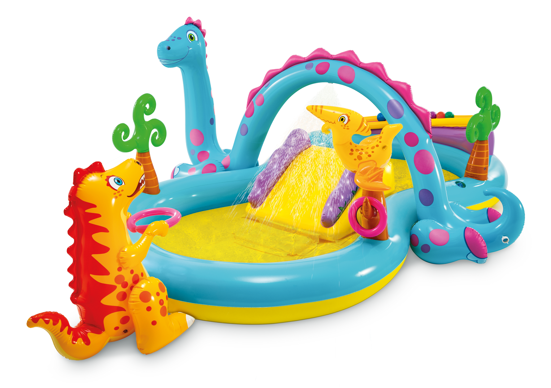 Intex Dinoland bazen igraonica za decu – tobogan, prskalica i lopte (57135)