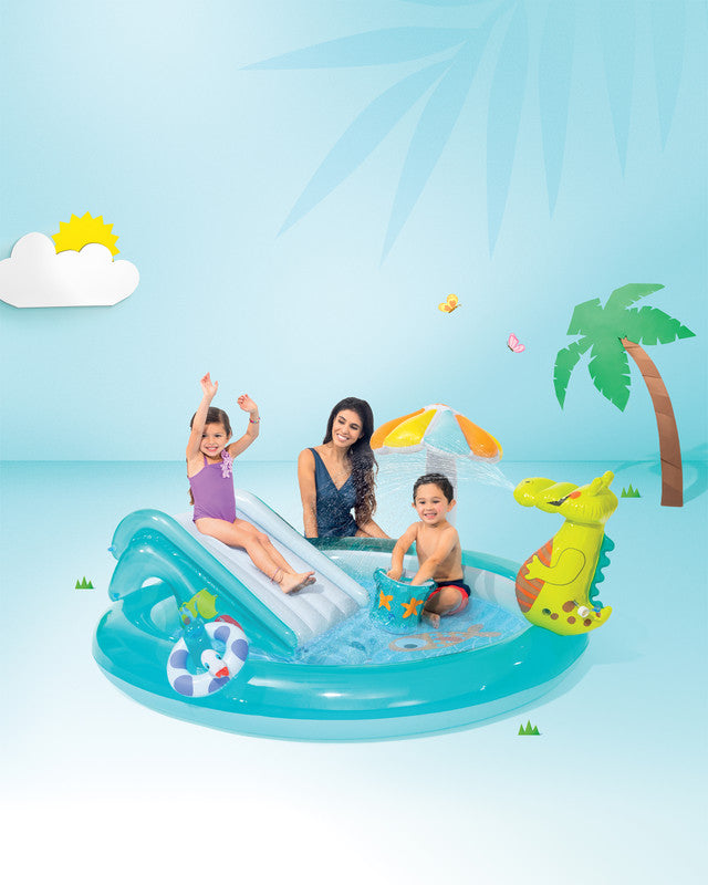 Intex Aligator – Bazen na naduvavanje sa toboganom i prskalicom (57165)