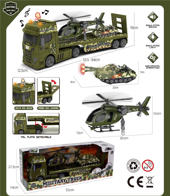 998951 VOJNI KAMION+HELIKOPTER