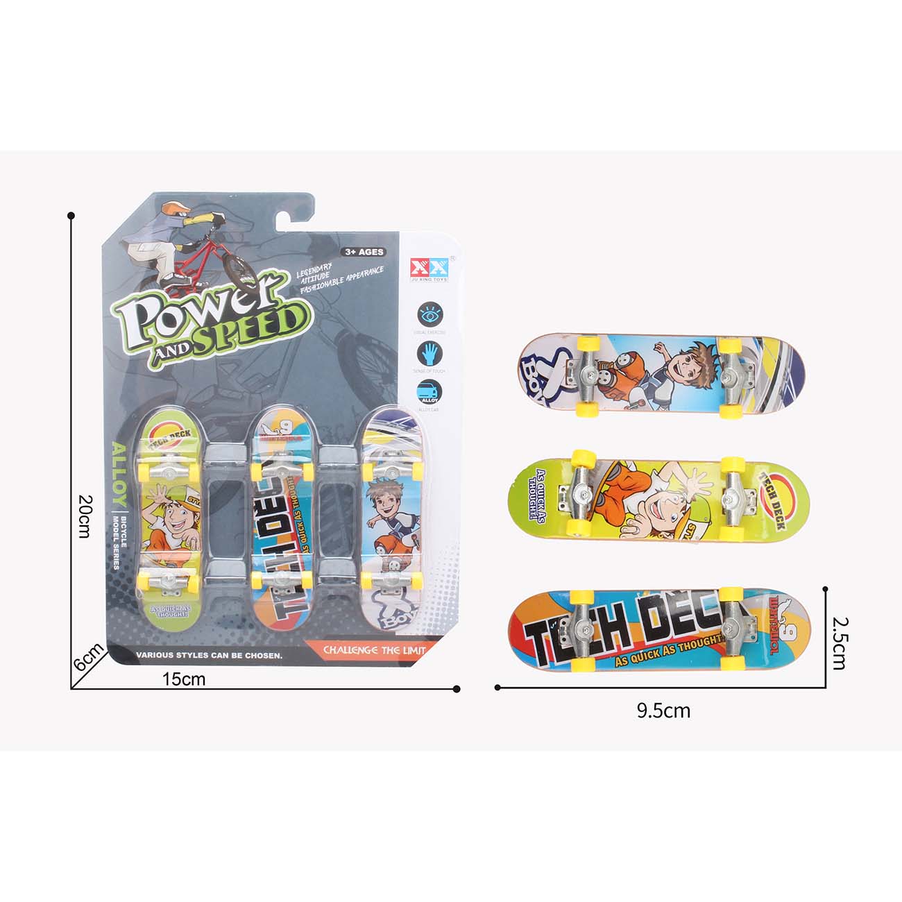 Fingerboard (prstić skate), 3/1 pak