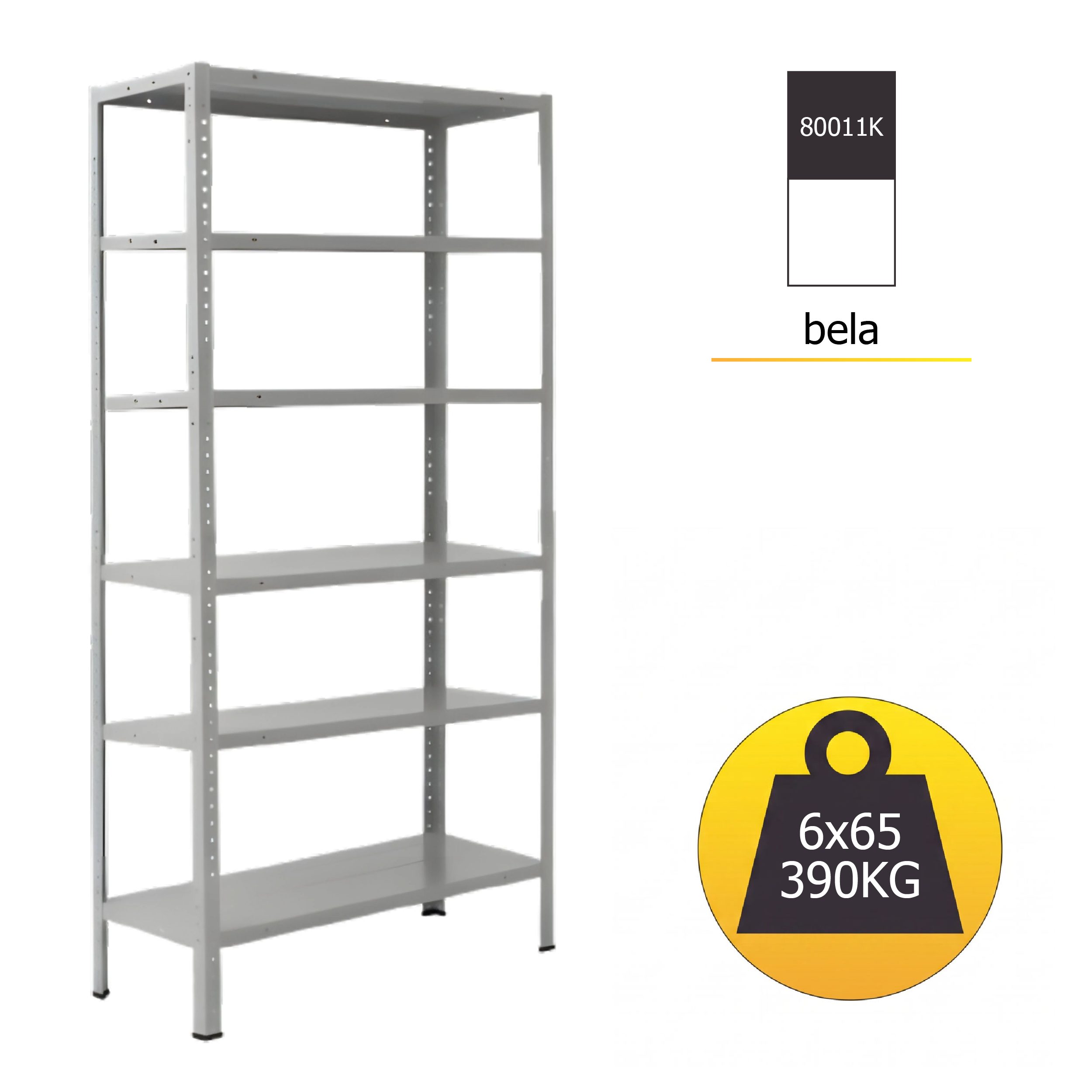 Polica metal-metal 209x100x30 6x65kg