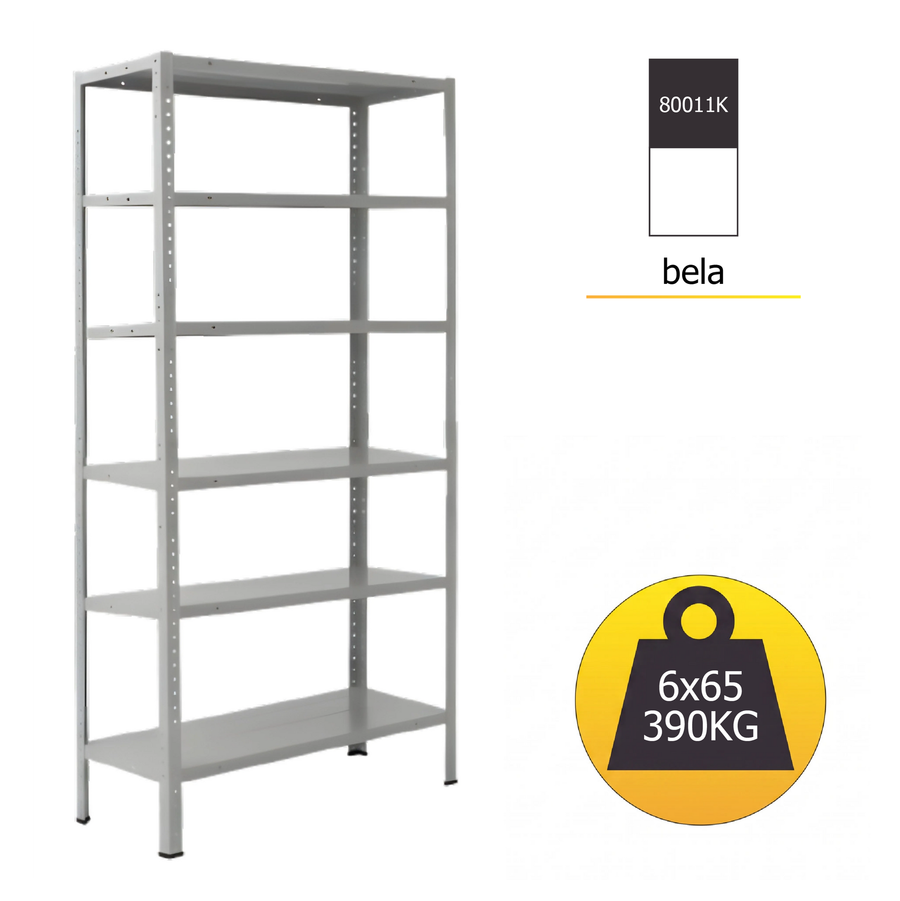 Polica metal-metal 209x100x30 6x65kg