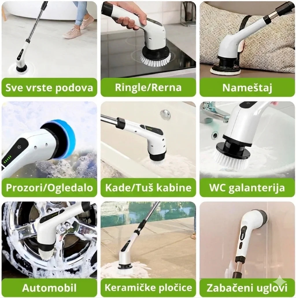 9 u 1 električna rotirajuća četka za čišćenje