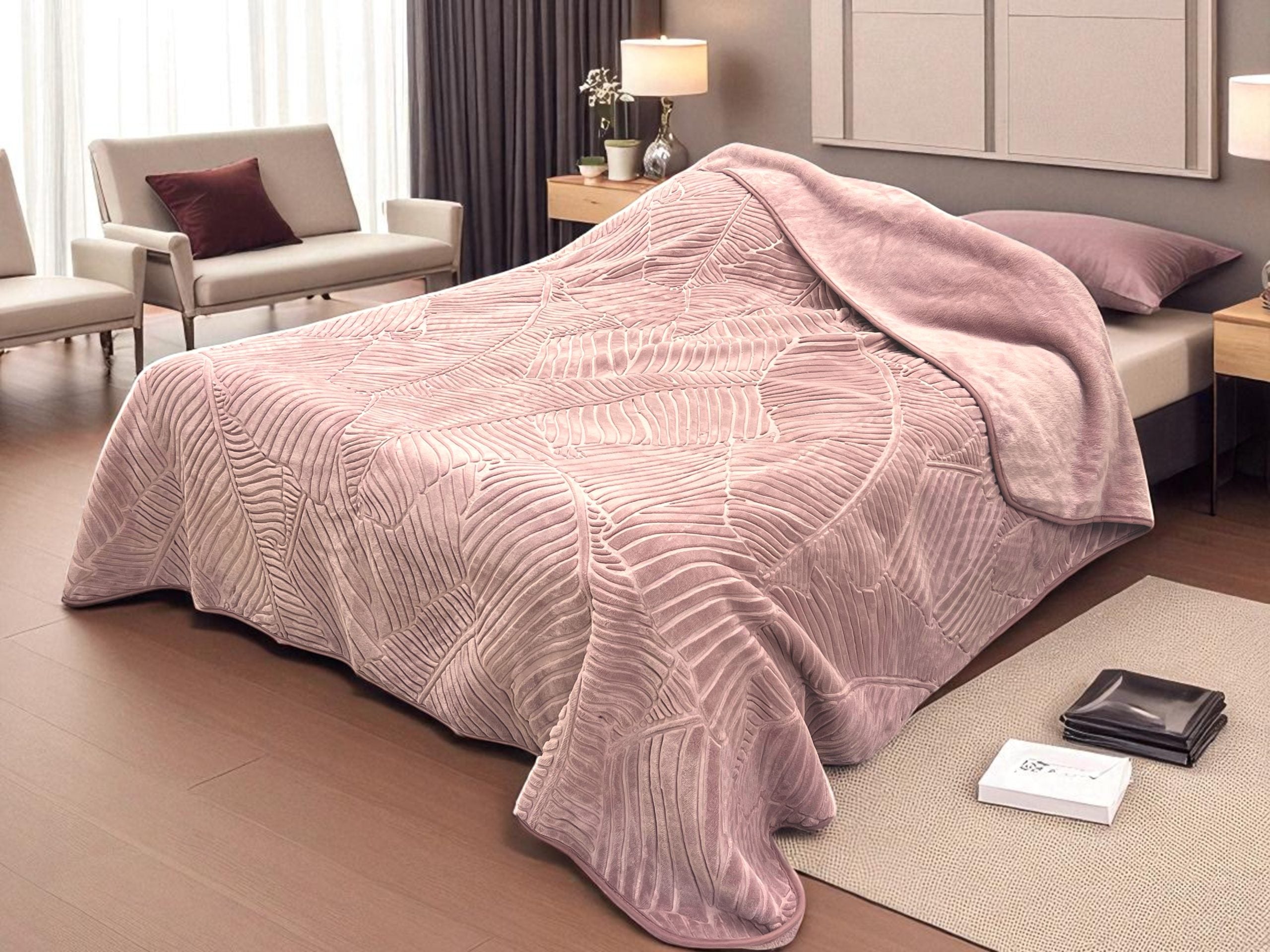 Ćebe Merinos 220x240cm A5 List Roze boja