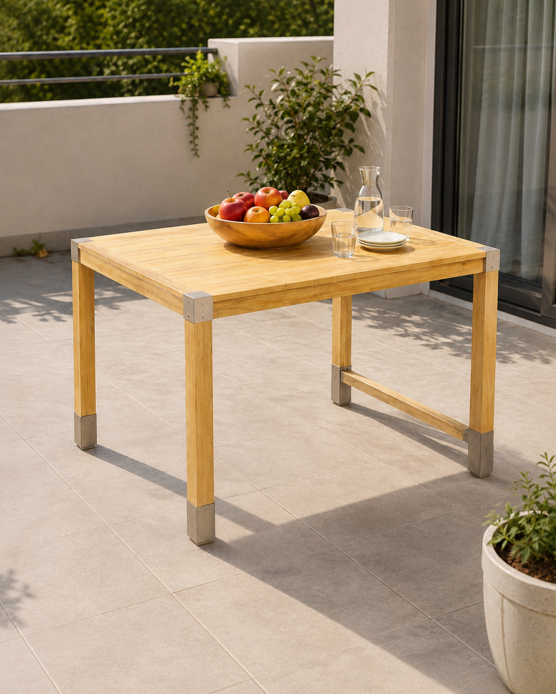 Pravougaoni drveni sto 64 x 100 x 73 cm – Bež | Fixwood Fix-2054