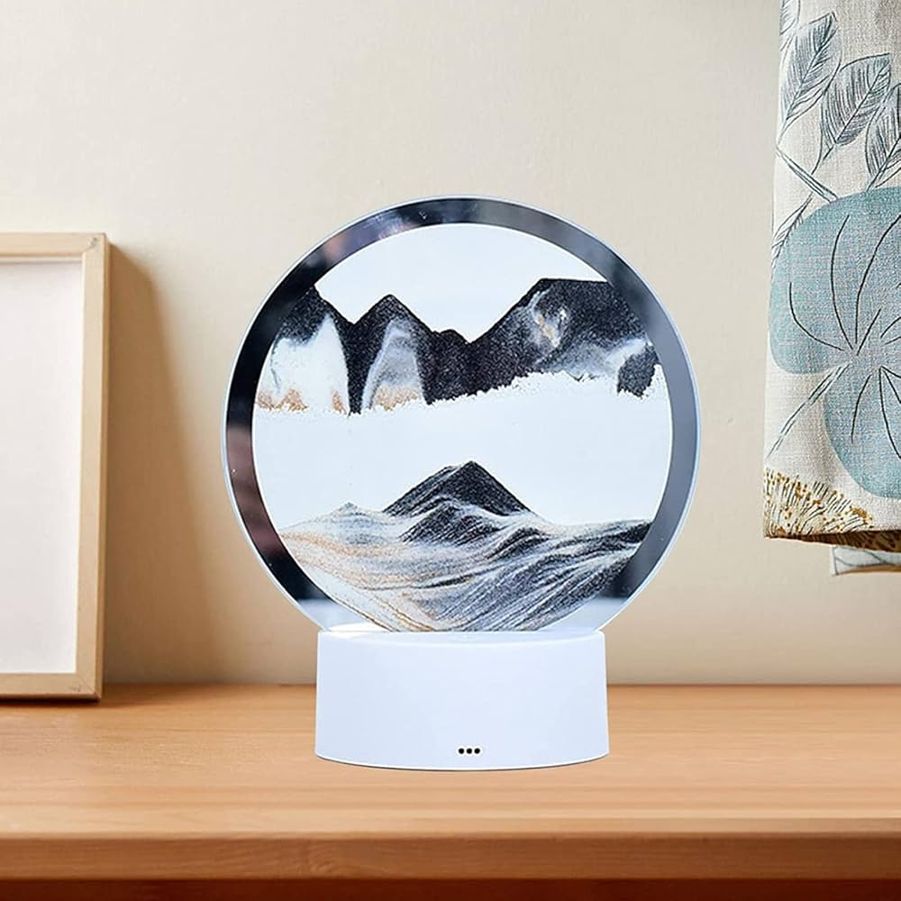 Dekorativna 3D Pešćana LED lampa, crni pesak