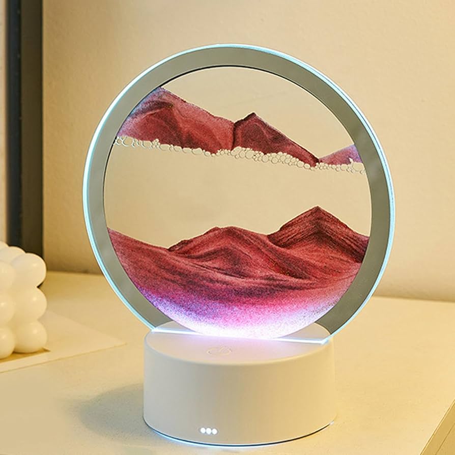 Dekorativna 3D Pešćana LED lampa, crveni pesak