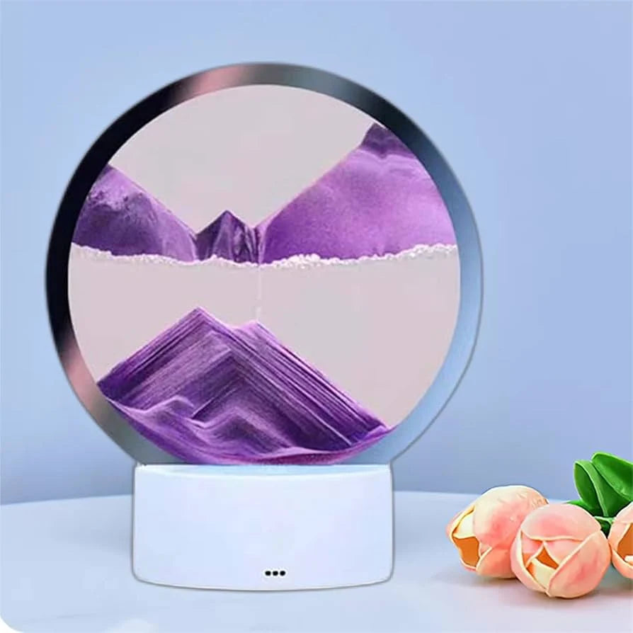 Dekorativna 3D Pešćana LED lampa, ljubičasti pesak