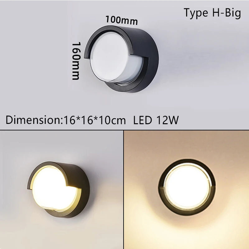 Spoljašnja lampa Krug, crna